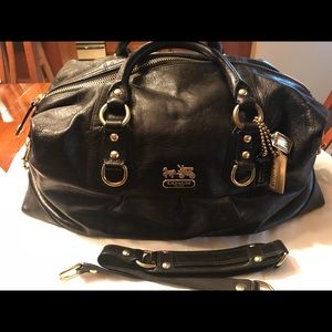 Coach Black Leather Satchel with Gold Hardware